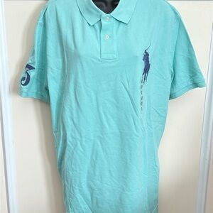 Men's Aqua Polo Shirt XXL NWT
